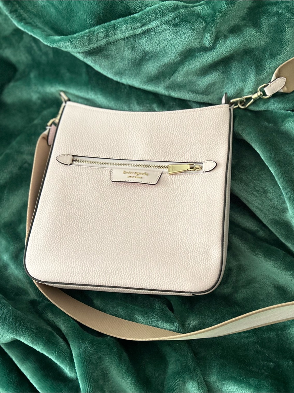 Kate Spade Blush Pink Pebbled Leather Crossbody with Gold Hardware